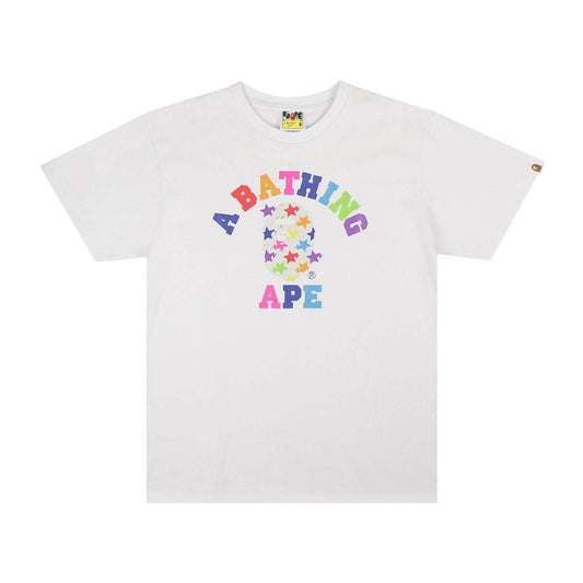 BAPE ABC Rainbow College Tee White